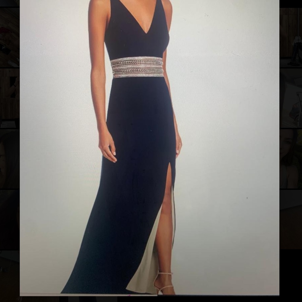Navy blue goddess dress Aqua